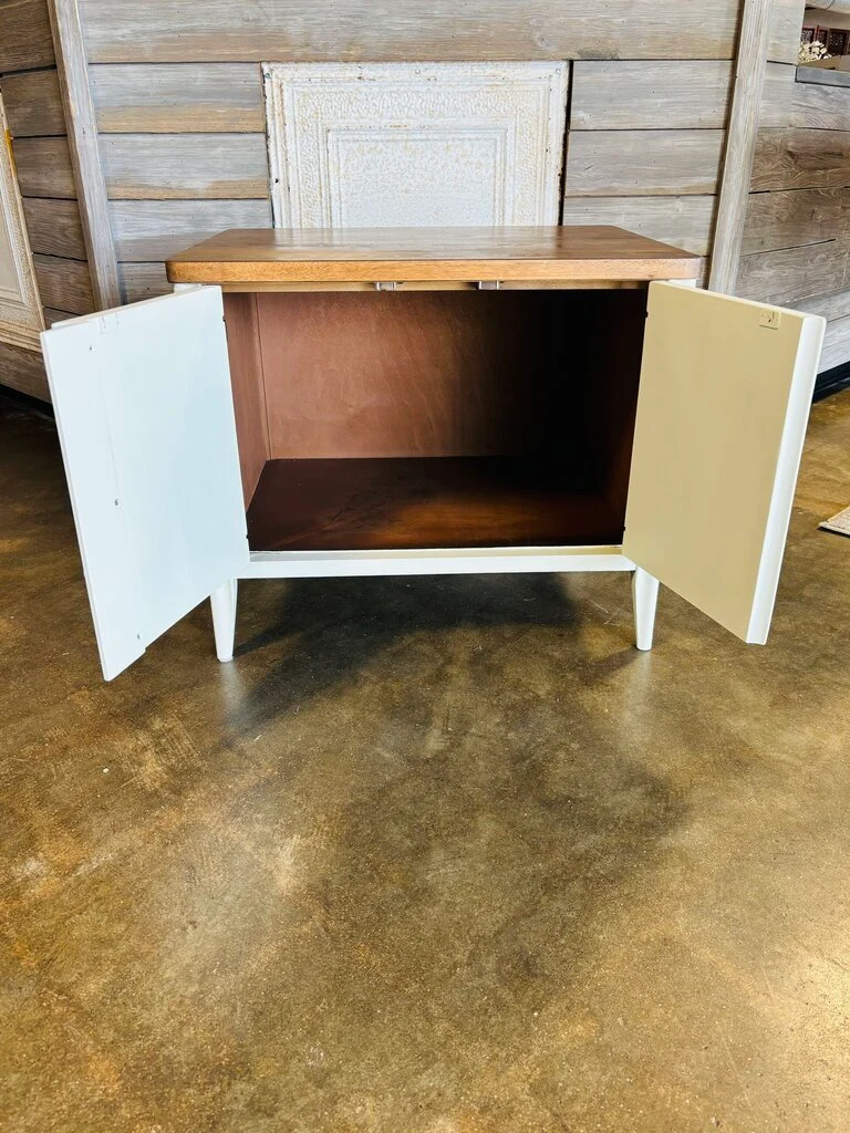 2 Door Painted Natural Top Cabinet - Image 2