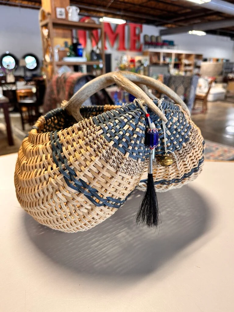 Antler Handle Rattan Basket - Image 3