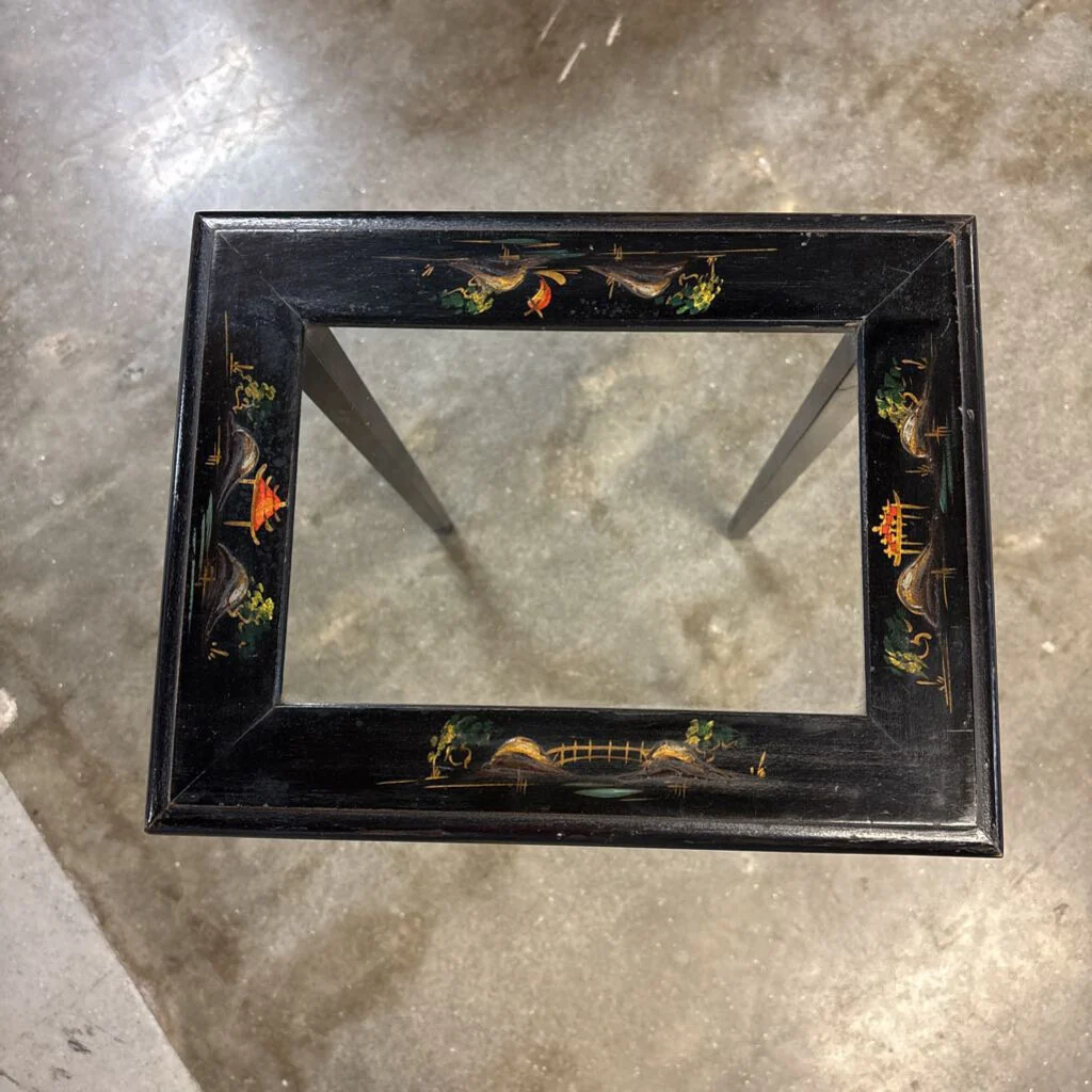 Asian Design Glass Insert Accent Table 11.5 X 9 X 20.5 - Image 2