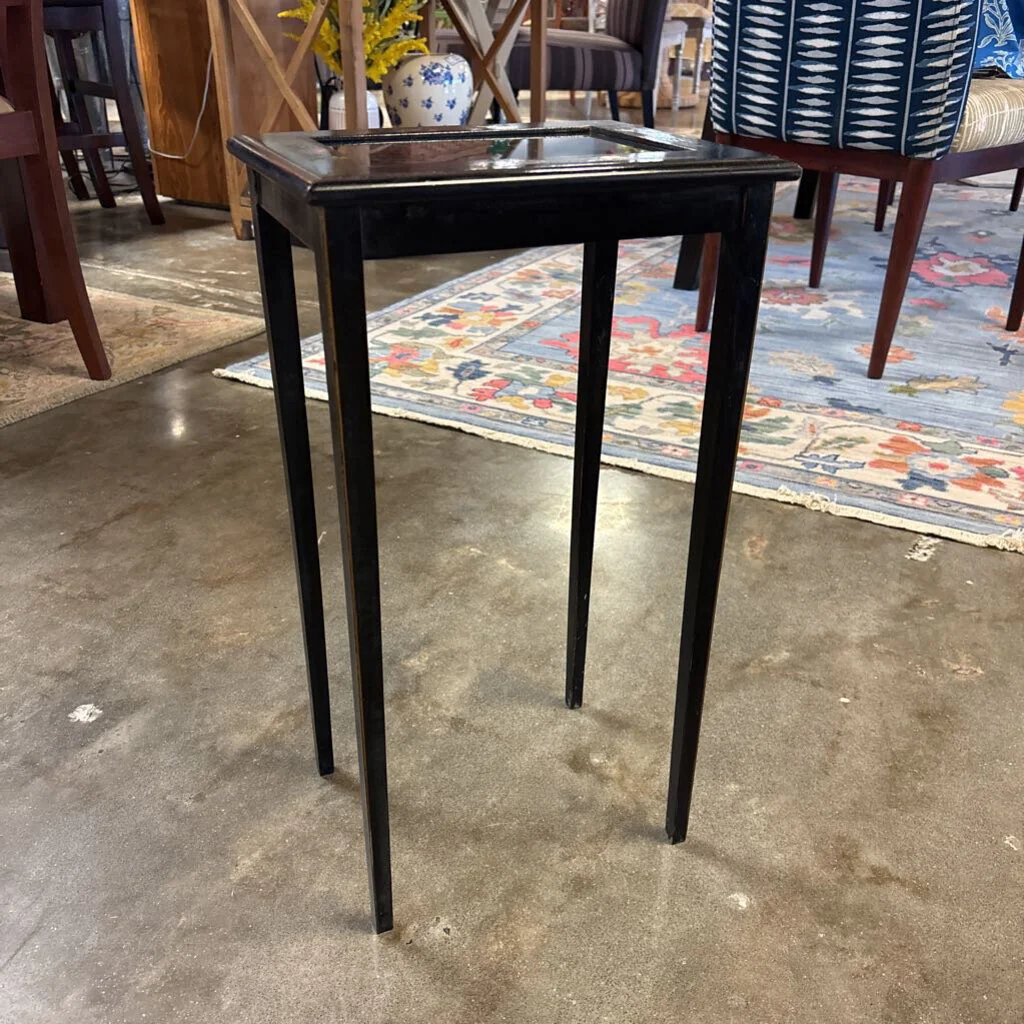 Asian Design Glass Insert Accent Table 11.5 X 9 X 20.5 - Image 3