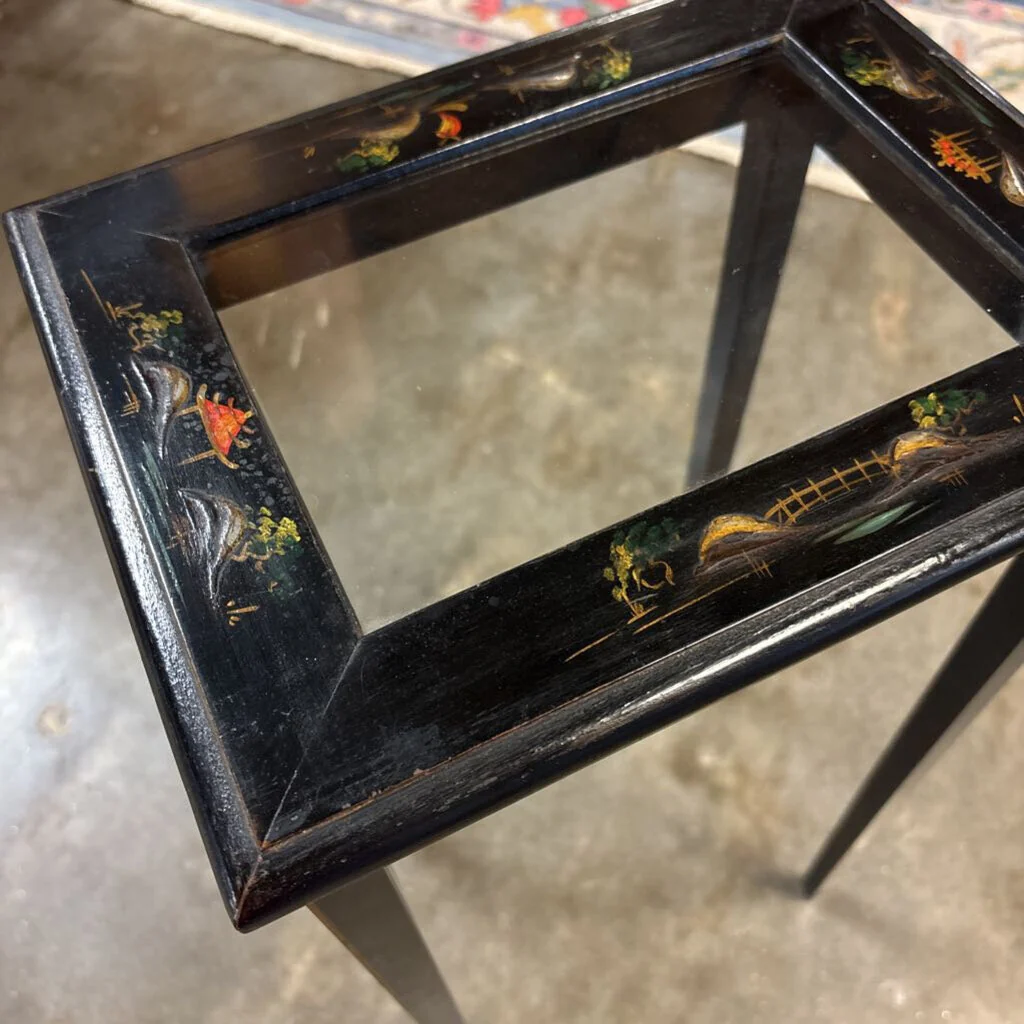 Asian Design Glass Insert Accent Table 11.5 X 9 X 20.5 - Image 4