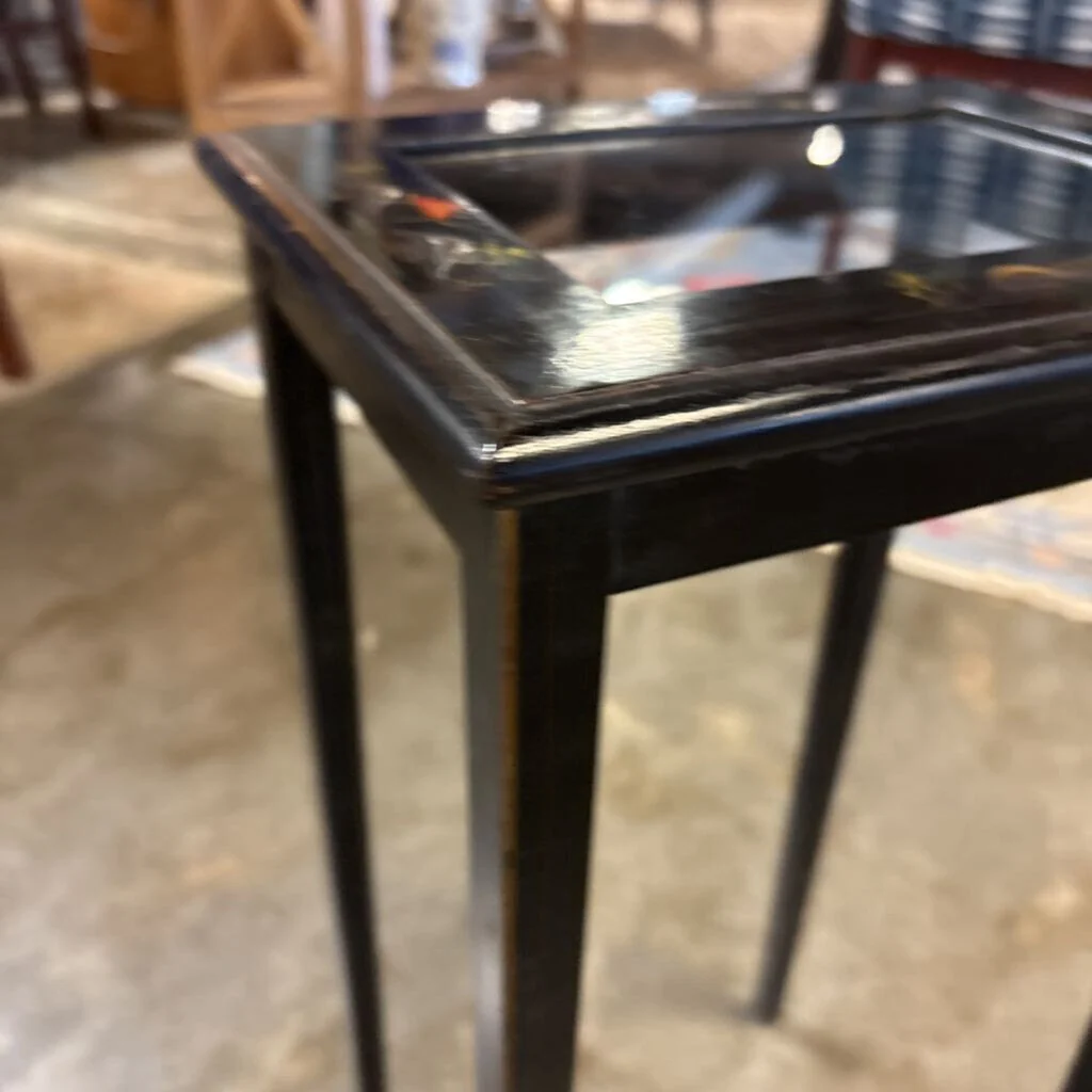 Asian Design Glass Insert Accent Table 11.5 X 9 X 20.5 - Image 5