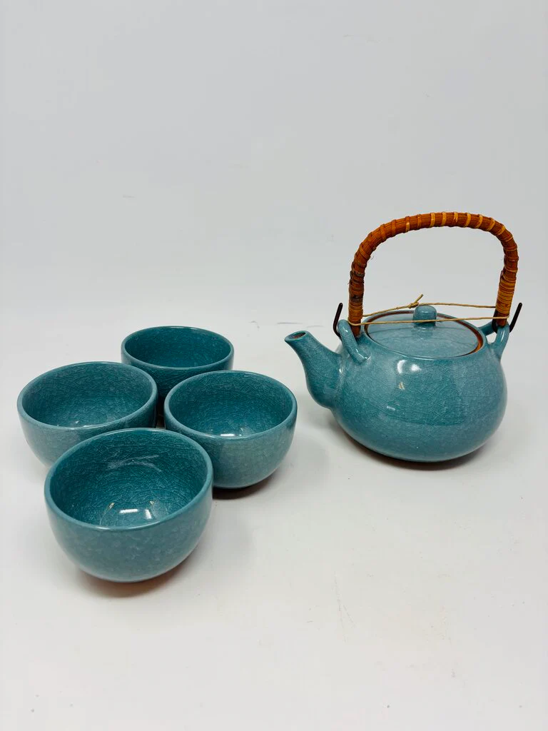 Blue Tea Pot & Cups