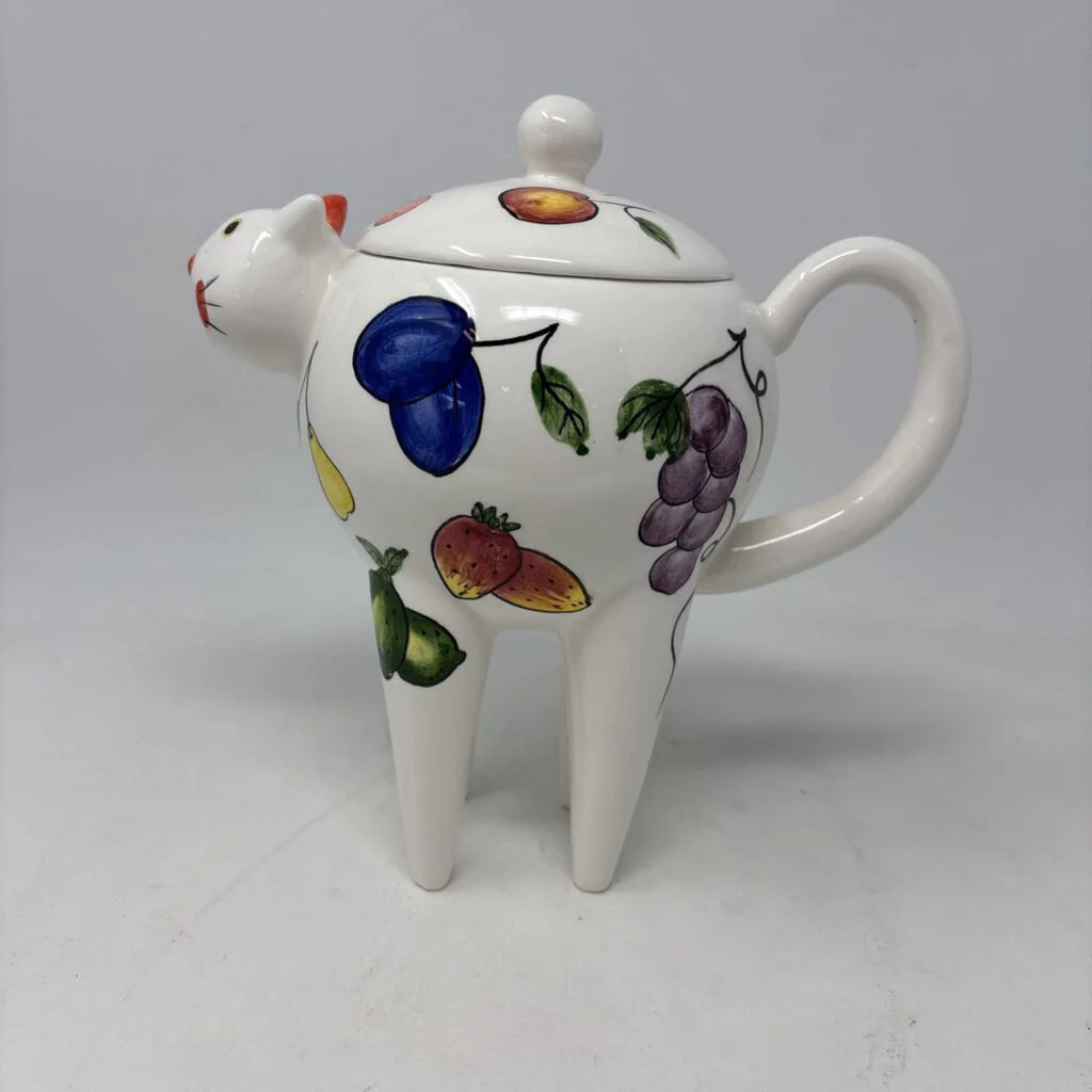 Ceramic Long Leg Cat Teapot