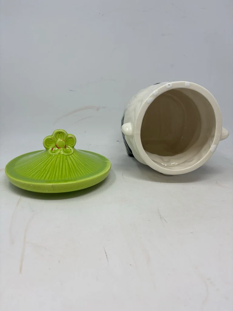Ceramic Panda Bear with Bamboo Cookie Jar - Image 2