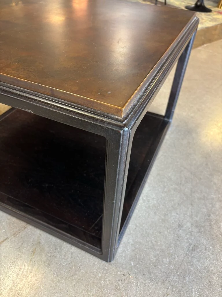 Copper Top Square Two Tiered Side Table 24 X 24 X 16.5 - Image 4