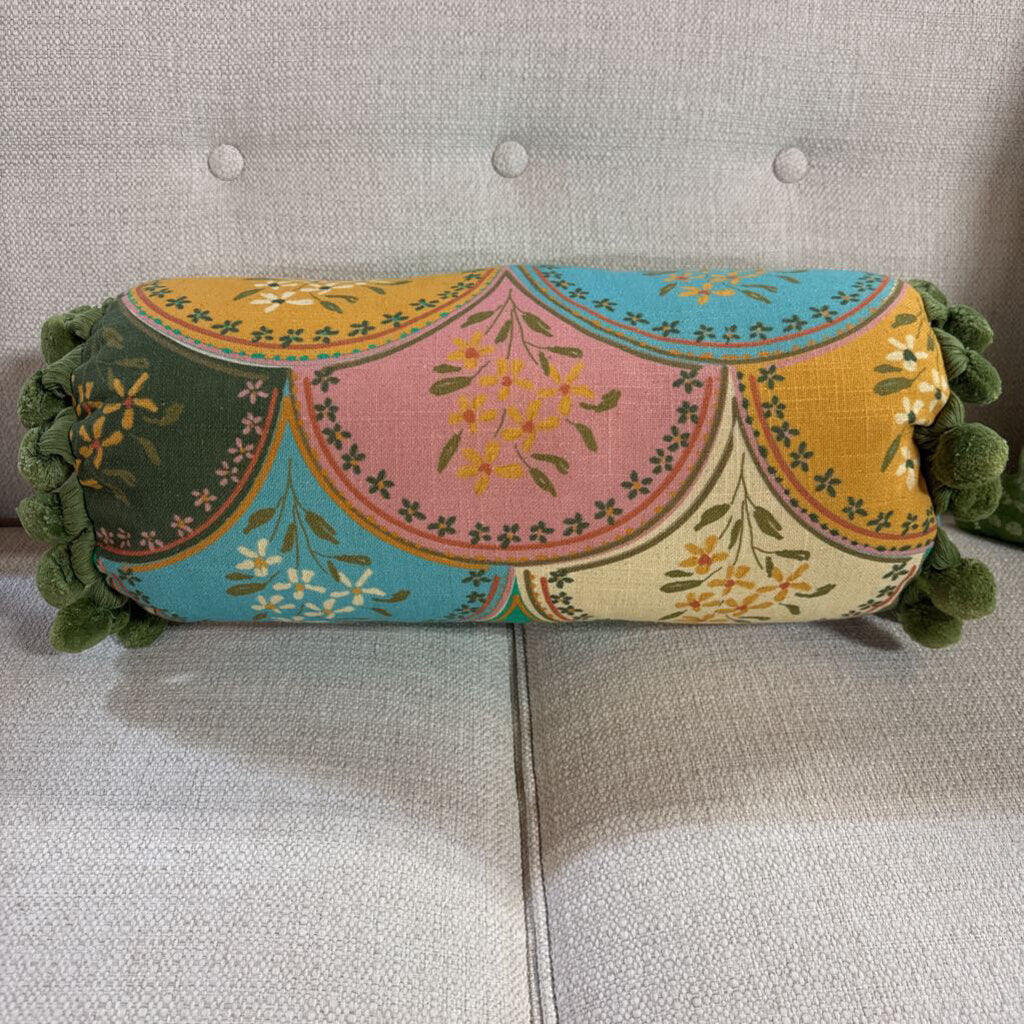 Cotton Bolster Tiger with Tassels Pillow - Image 3