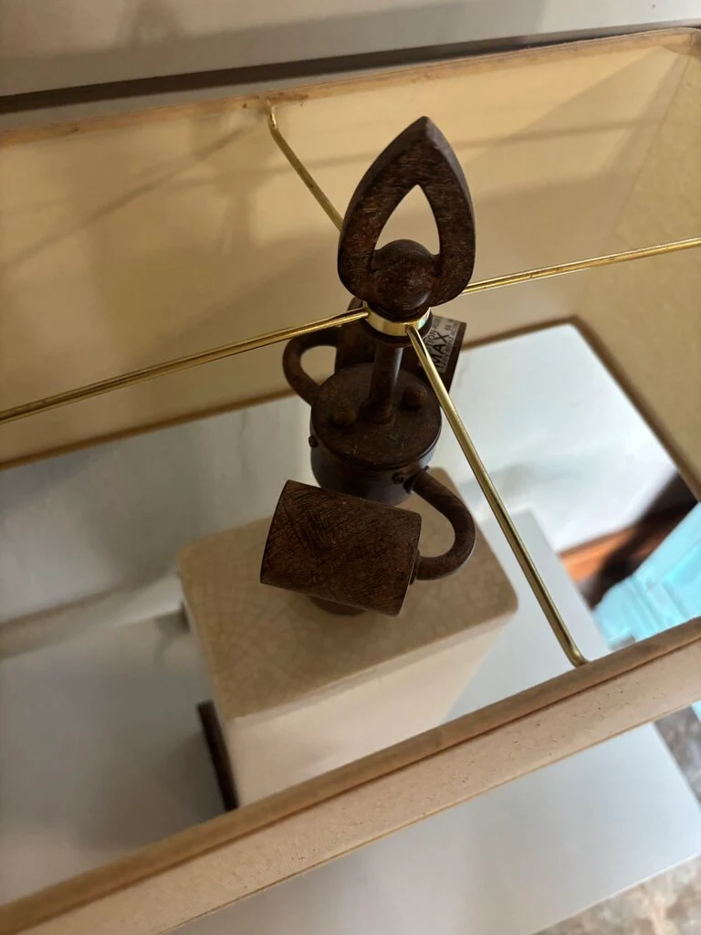 Crackled Ceramic Metal Base Lamp - Image 3