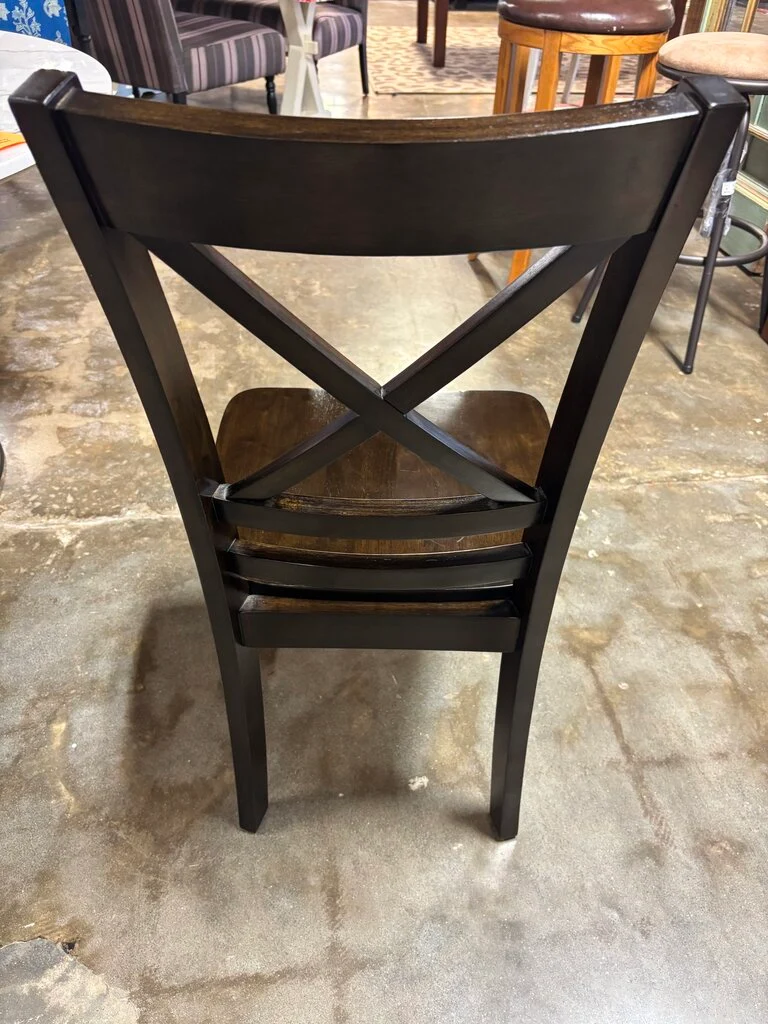Cross Back Wood Dining Chair - Image 3