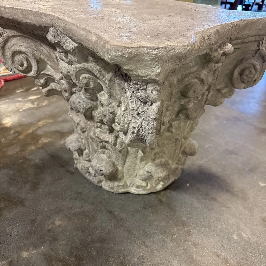 Deco Distressed Column Side Table 20 X 20 X 17 - Image 3