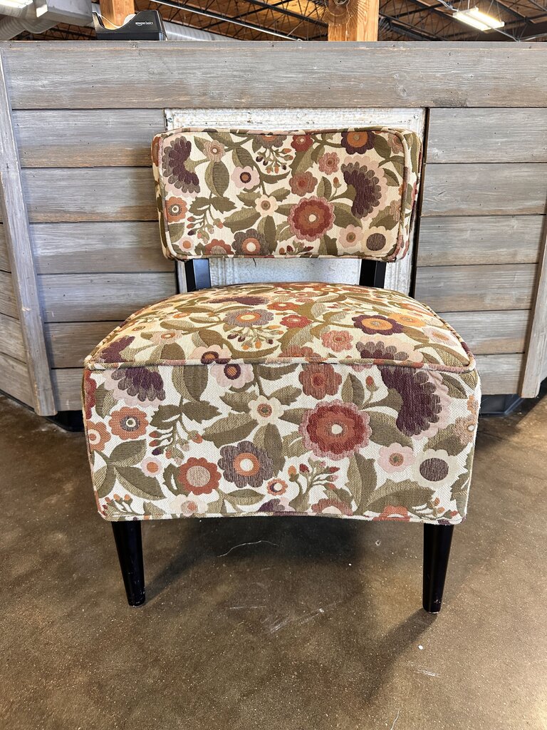 Earthtone Floral Accent Chair - Image 2