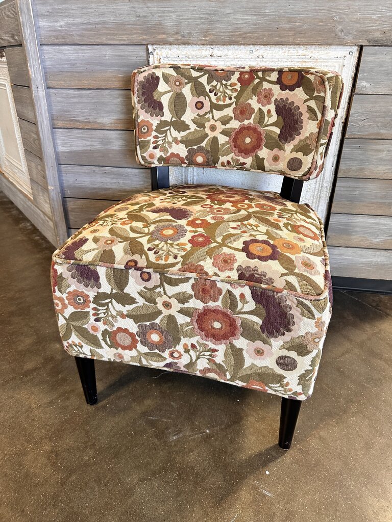 Earthtone Floral Accent Chair - Image 4