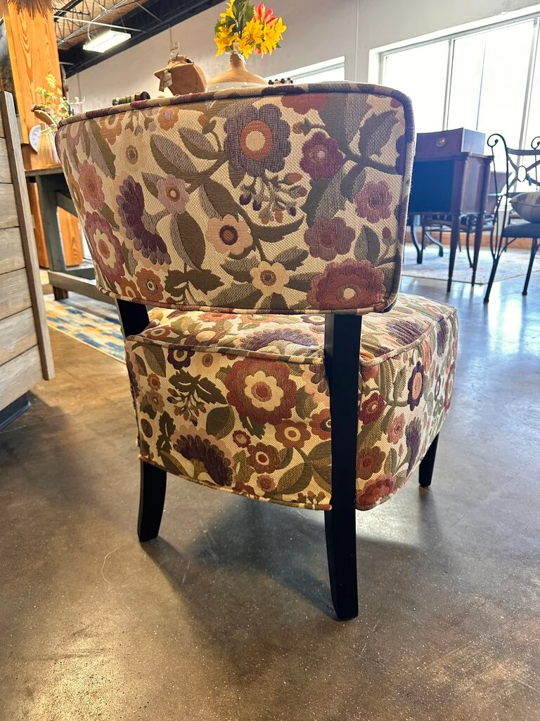 Earthtone Floral Accent Chair - Image 6