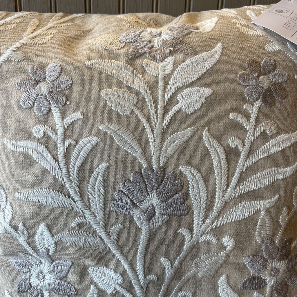 Eyelet Embroidered Floral Pillow - Image 2