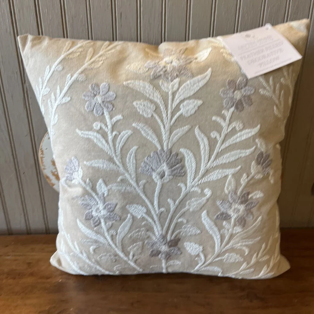 Eyelet Embroidered Floral Pillow - Image 4