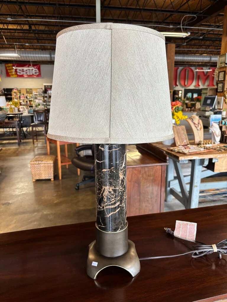 Faux Marble Column Lamp - Image 3