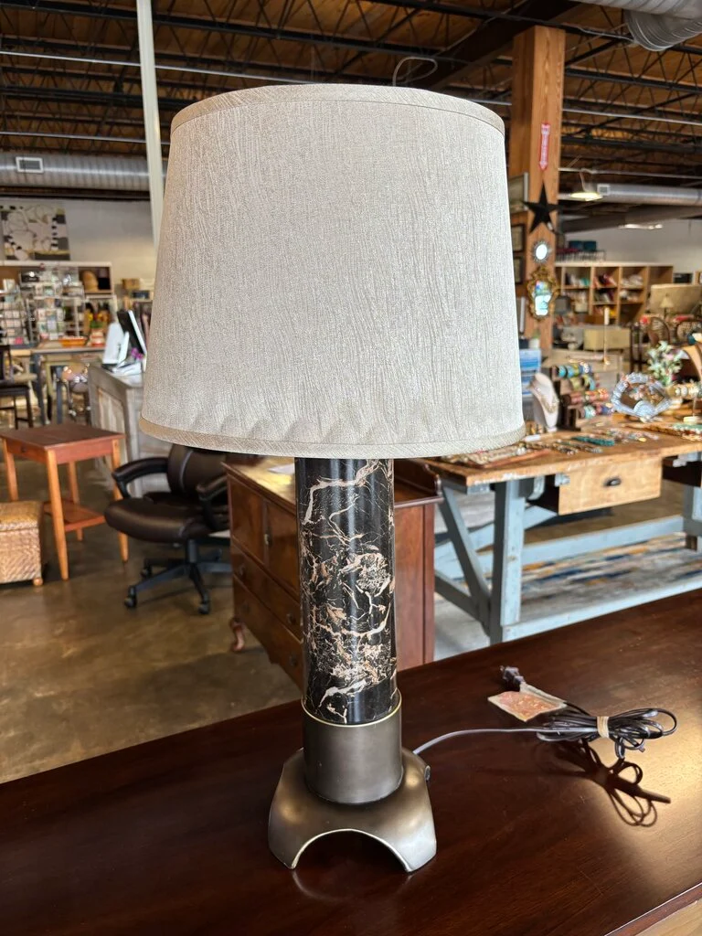 Faux Marble Column Lamp - Image 4