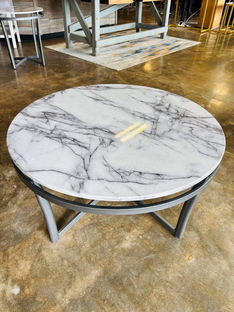 Faux Marble Round Coffee Table 36"R 18"H - Image 2