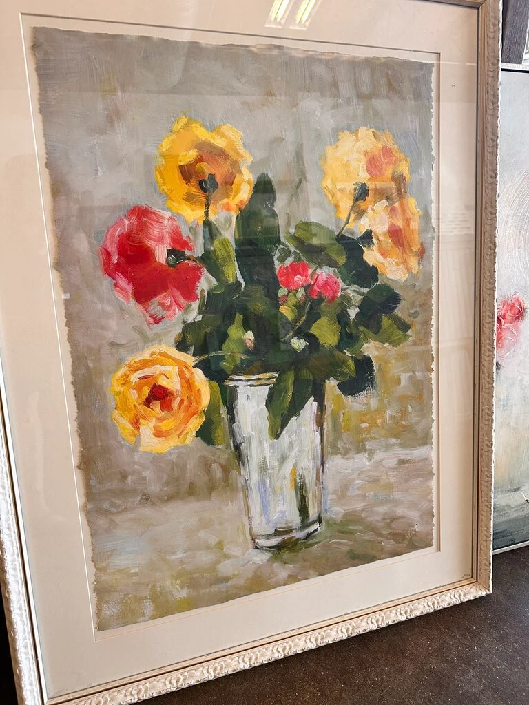 Flowers in Glass Vase 27 X 35.5 - Image 2
