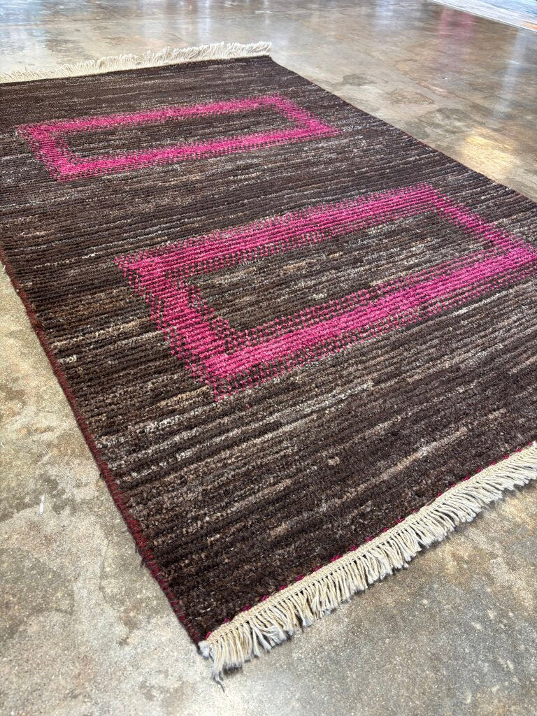 Fringed Hand Knotted Wool/Cotton Rug 47L x 70W - Image 2