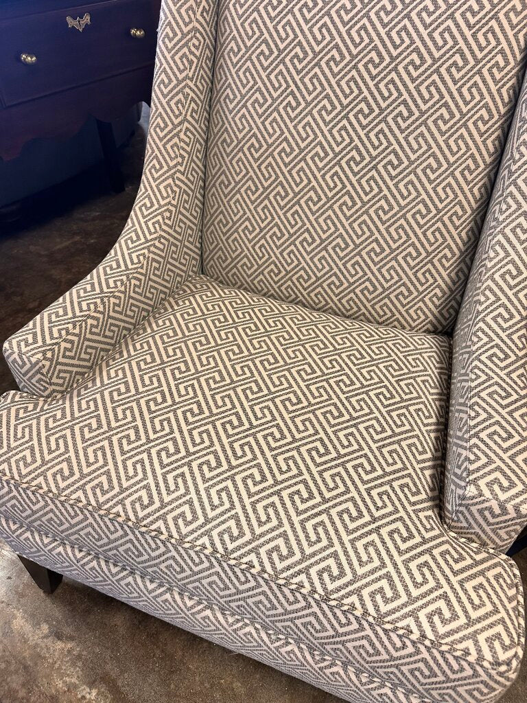 Geometric Design Wingback Chair - Image 3