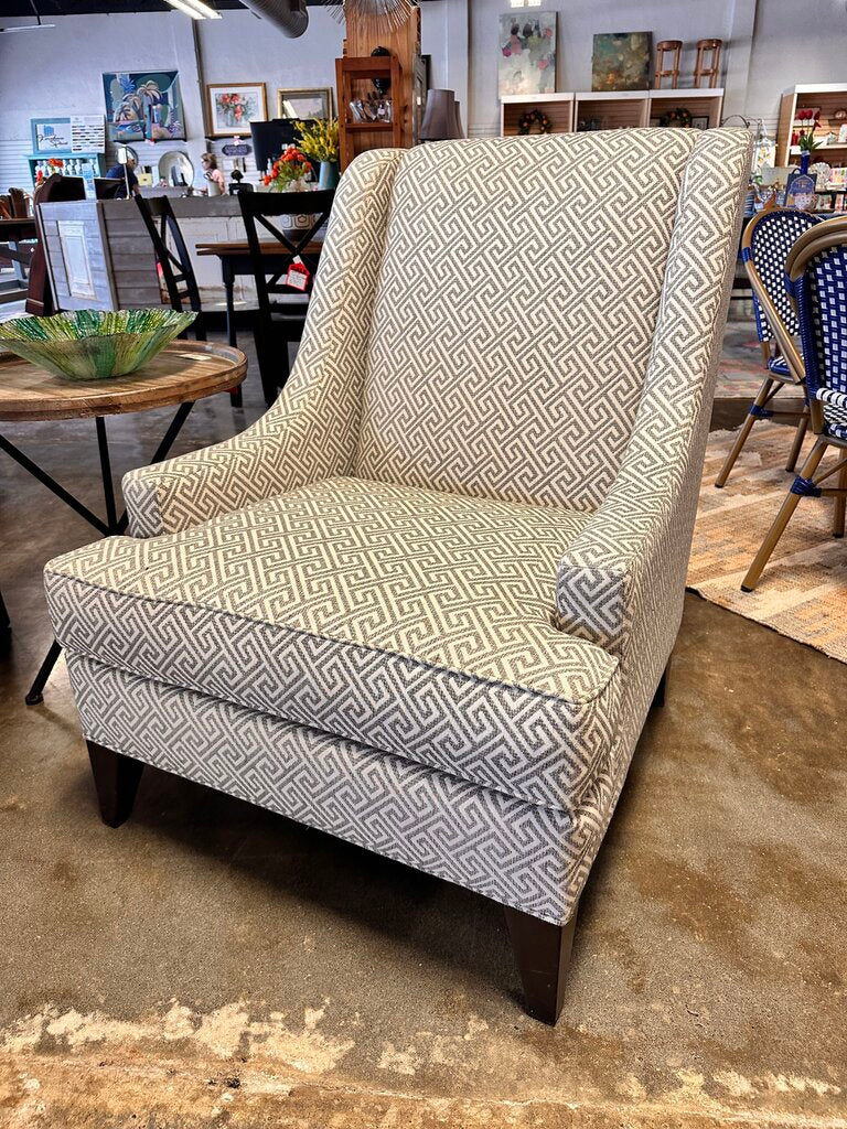 Geometric Design Wingback Chair - Image 3