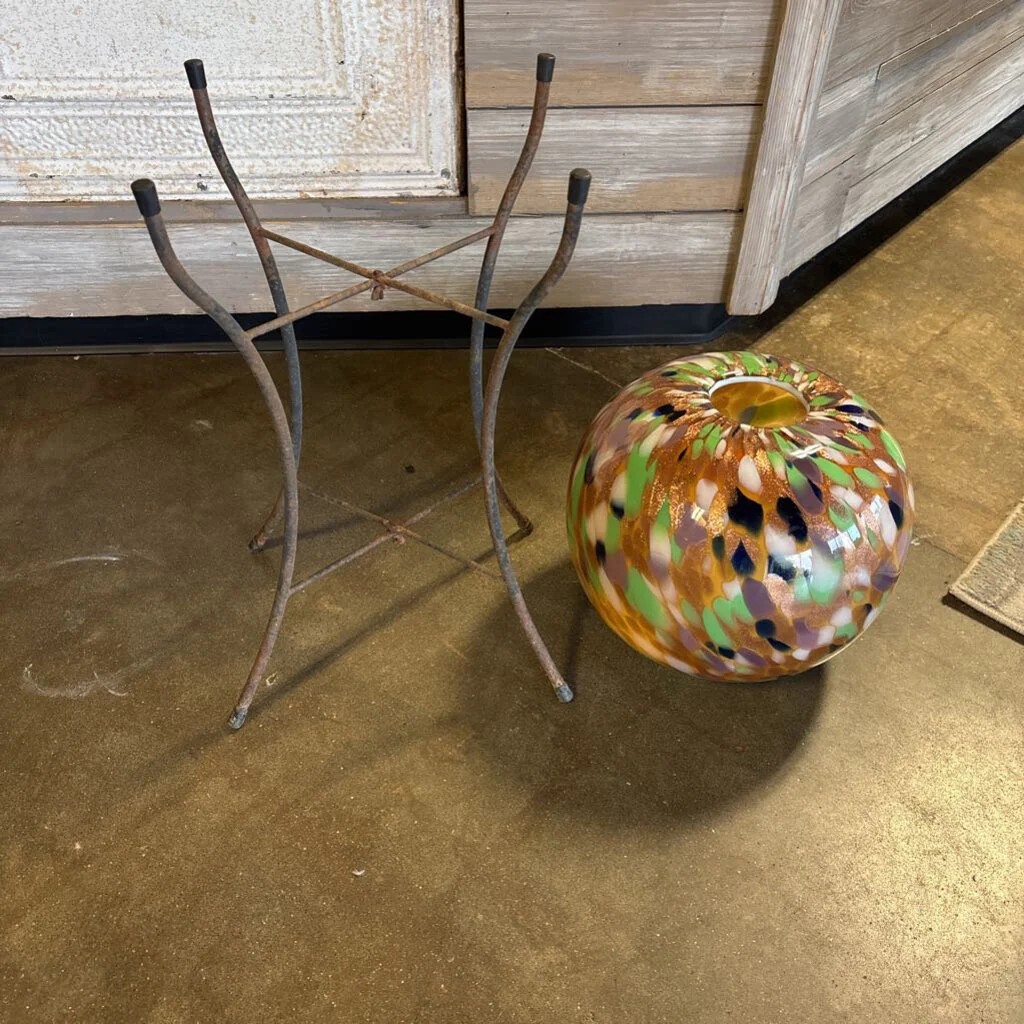 Glass Gazing Ball Planter with Stand - Image 5