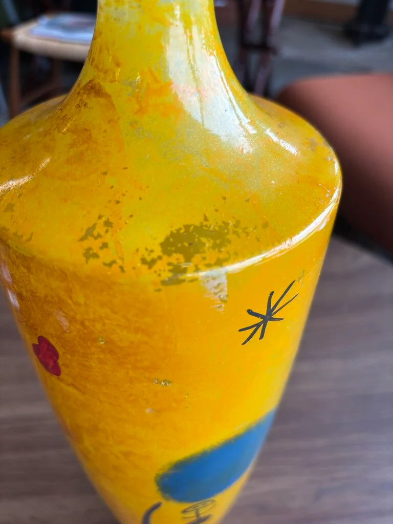 Glass Joan Miro Style Vase 17.5"H - Image 4