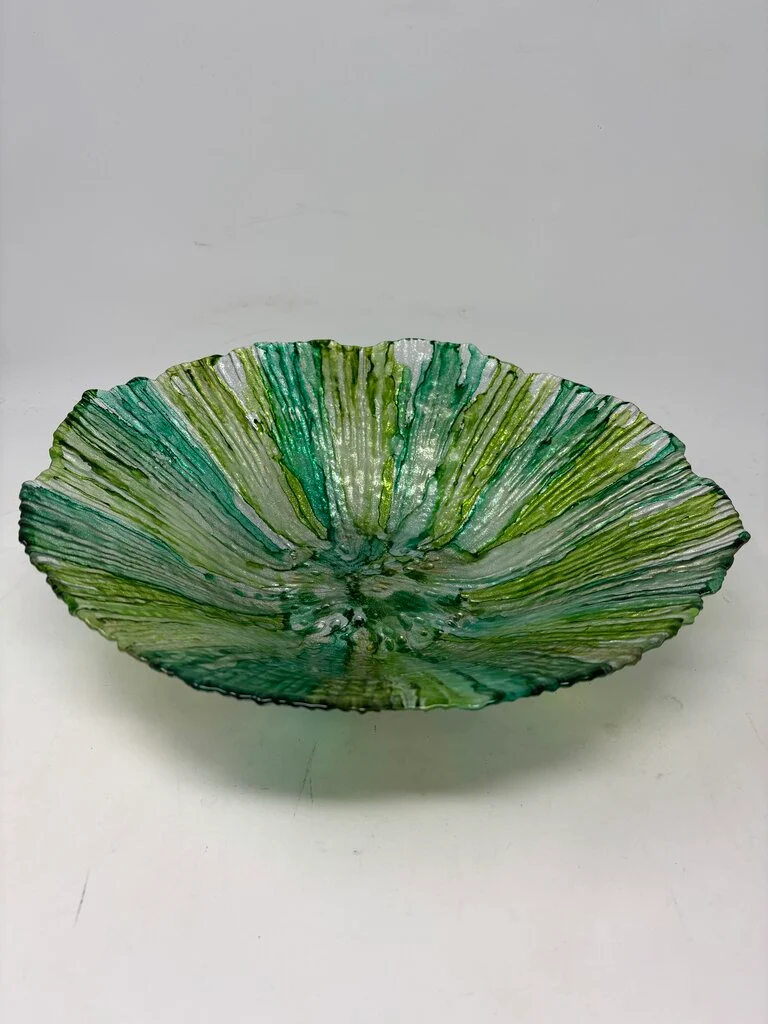 Glass Scalloped Edge Deco Bowl