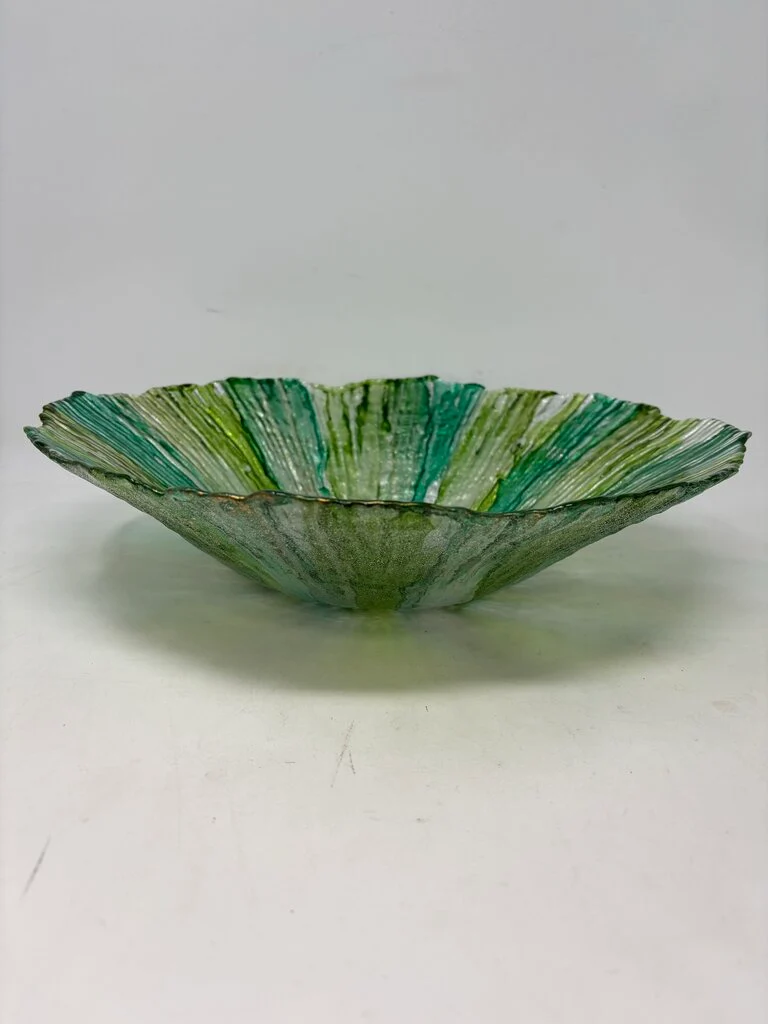 Glass Scalloped Edge Deco Bowl - Image 4