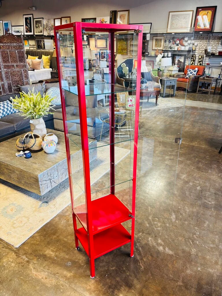 Glass/Metal Biby Cabinet w/Key 15.5 X 13 X 69 - Image 2