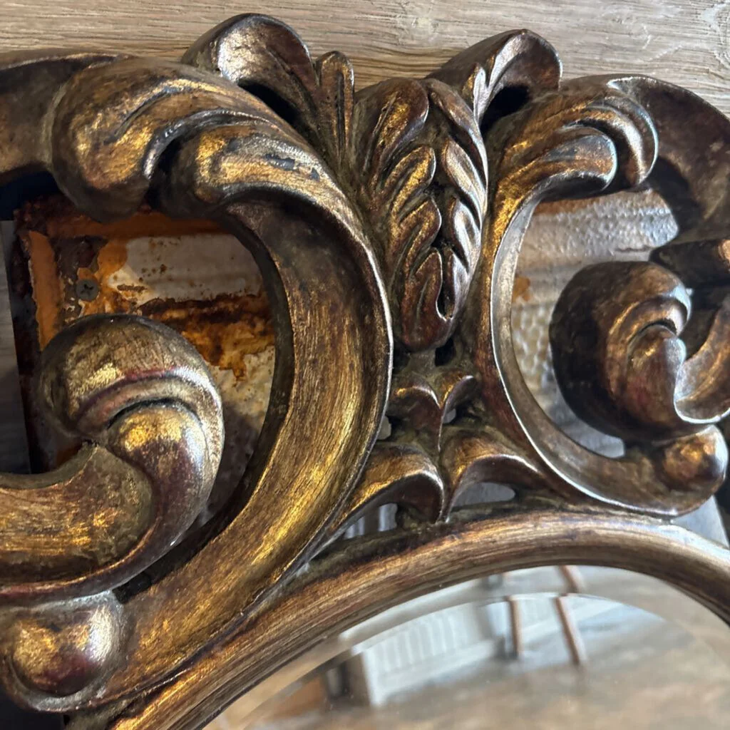 Gold Gilt Floral Resin Mirror 34 X 36 - Image 3