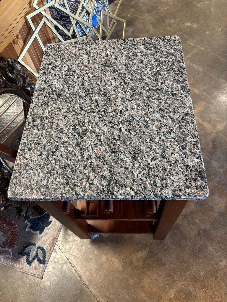 Granite Top Rolling Kitchen Island - Image 7