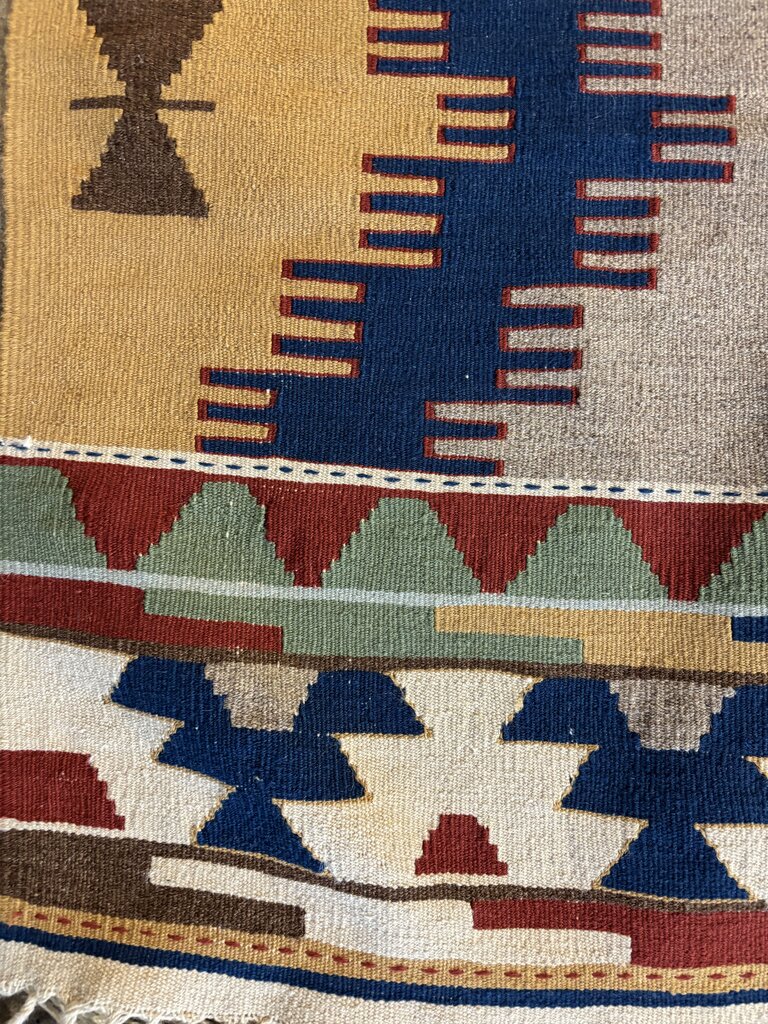 Handwoven Kilim Fringed Rug 46.25 X 71 - Image 2
