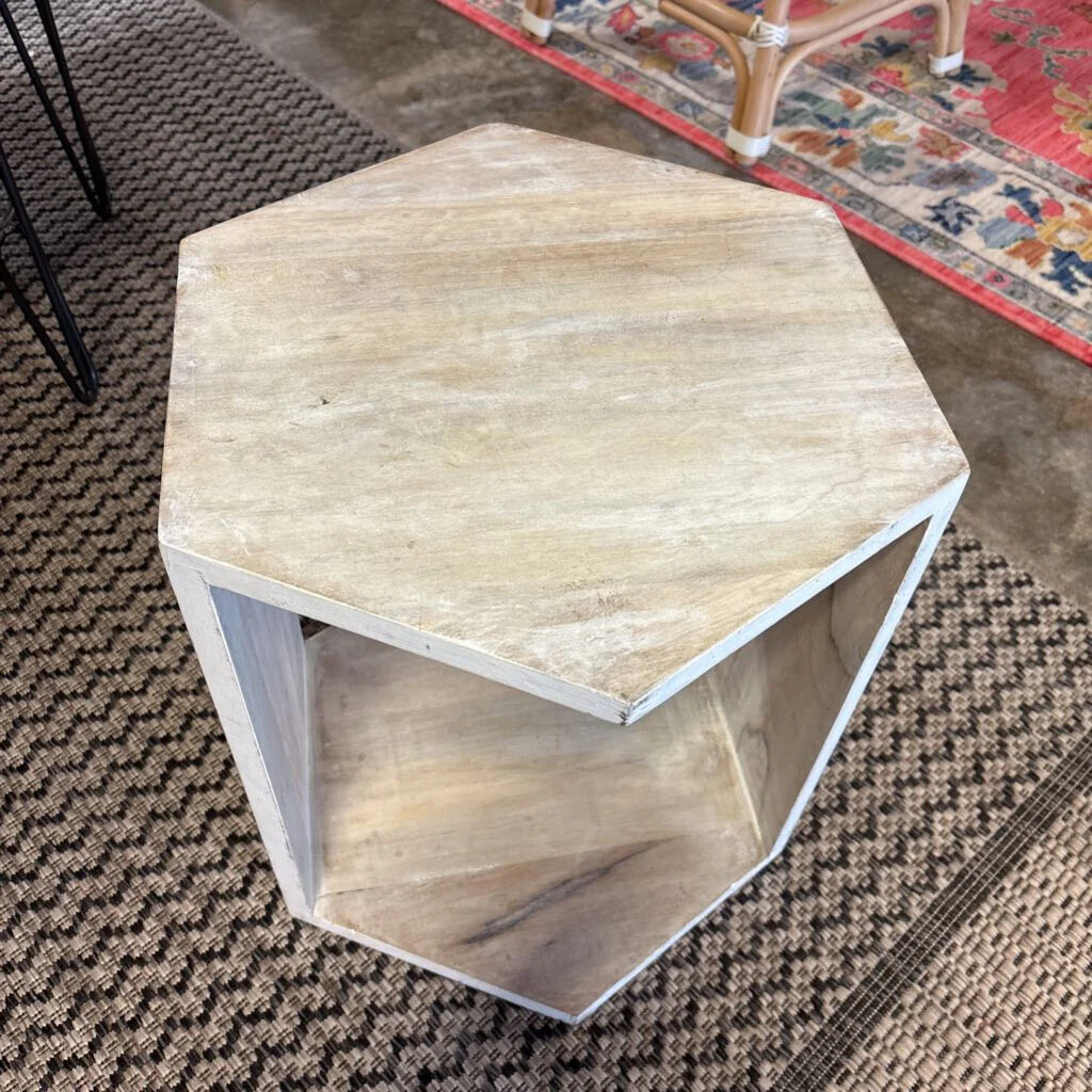 Hexagon Shape Accent Table 15.75 X 18 X 18 - Image 2