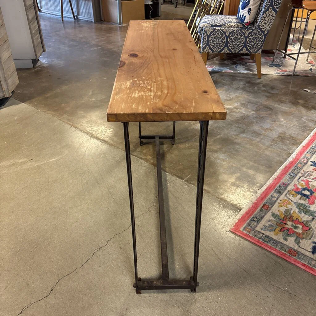 Industrial Wood/Iron Console 47.5 X 12 X 30 - Image 3