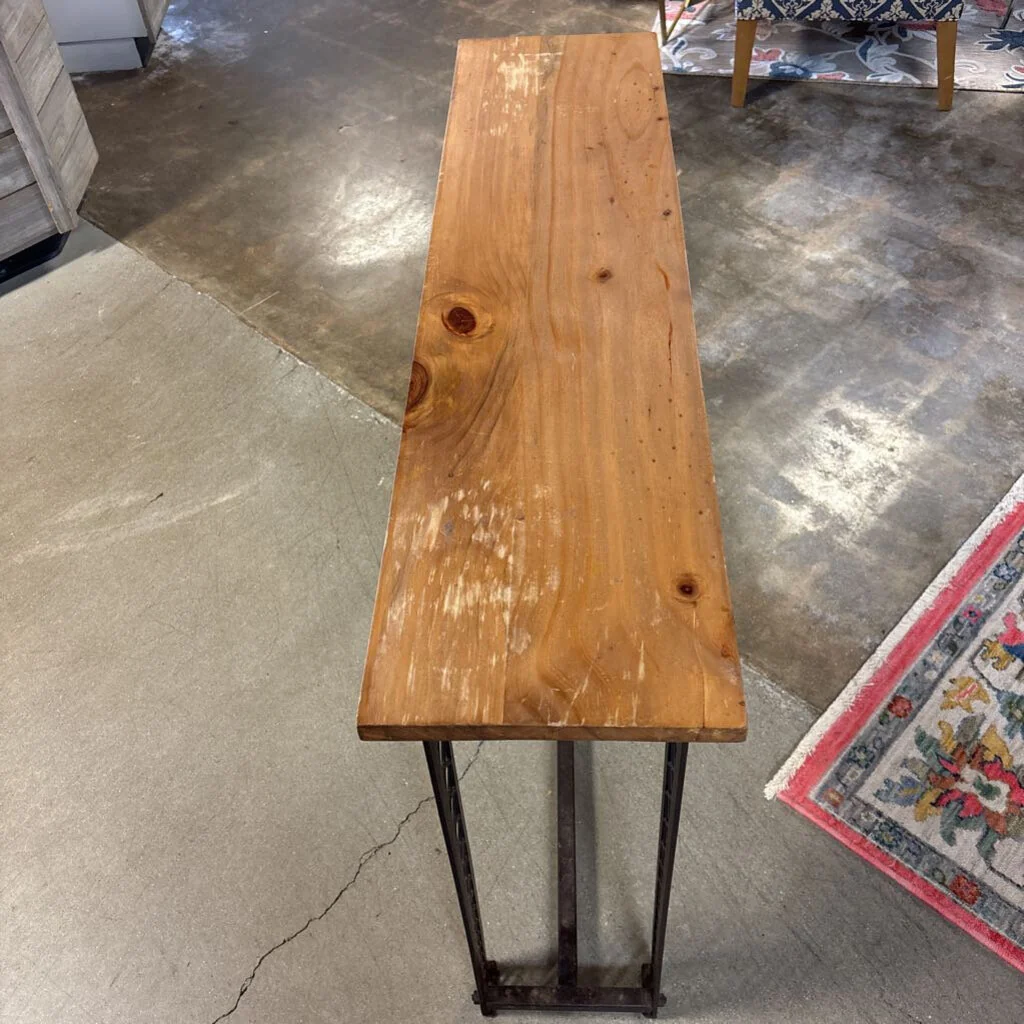 Industrial Wood/Iron Console 47.5 X 12 X 30 - Image 4