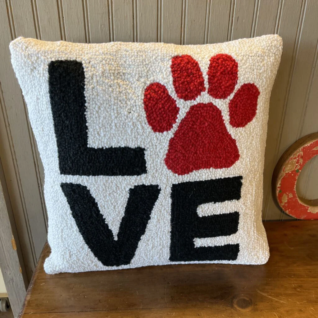 Love Paw Print Hook Pillow