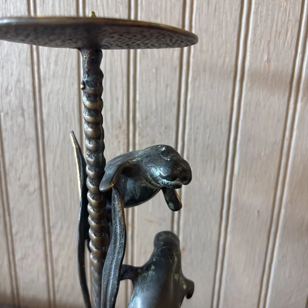 Manatees Candle Holder Marble Base - Image 5