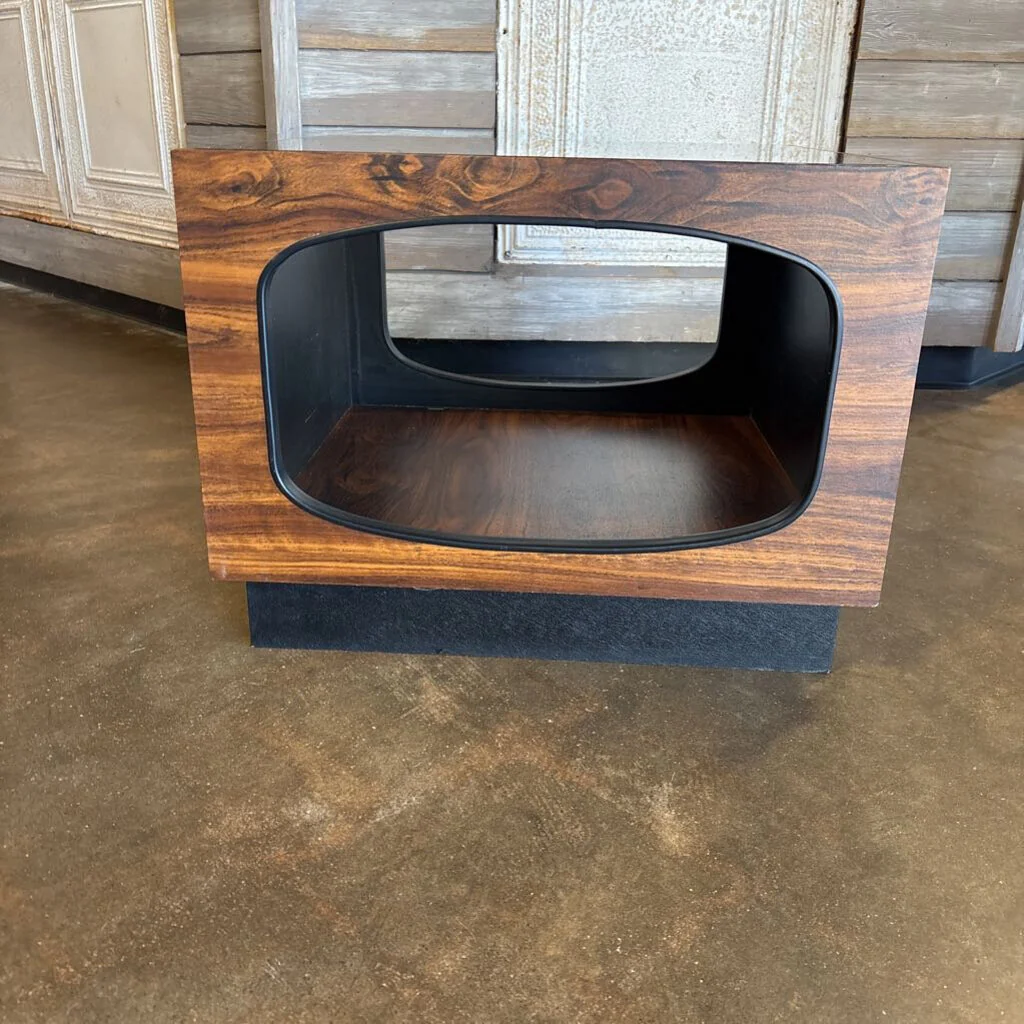 MCM Glass/Wood End Table 24 X 24 X 18 - Image 2