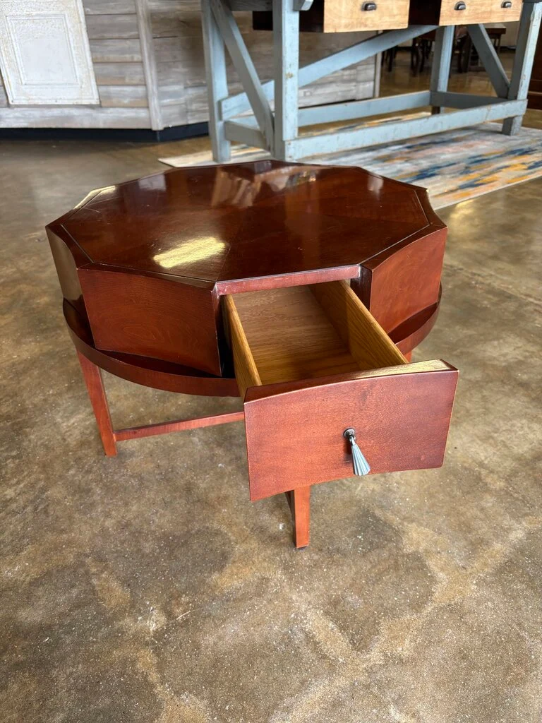 MCM Octagon Single Drawer Accent Table - Image 3
