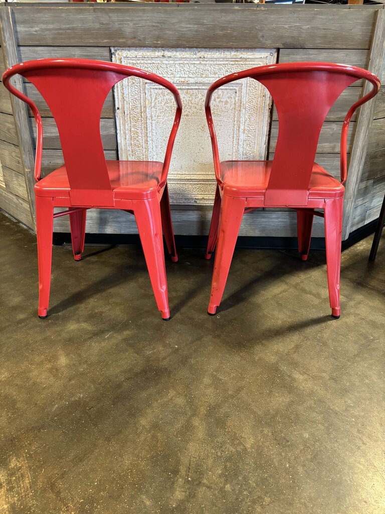 Metal Arm Chairs Pair - Image 2