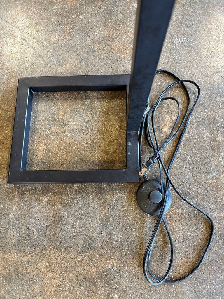 Metal Base Floor Lamp w/Marble Like Shade - Image 3