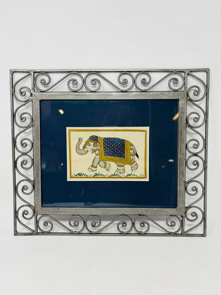 Metal Framed Elephant Art 13.5 X 11.5