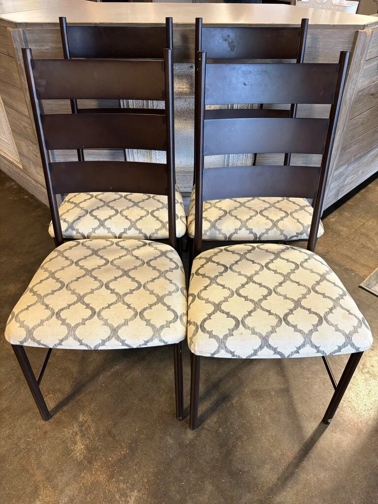 Metal Upholstered Chairs Set 4