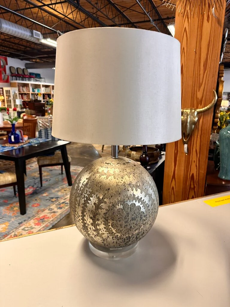 Metallic Ball On Acrylic Base Lamp