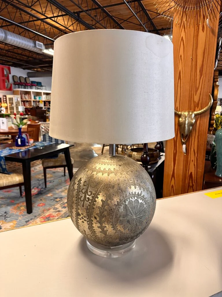 Metallic Ball On Acrylic Base Lamp