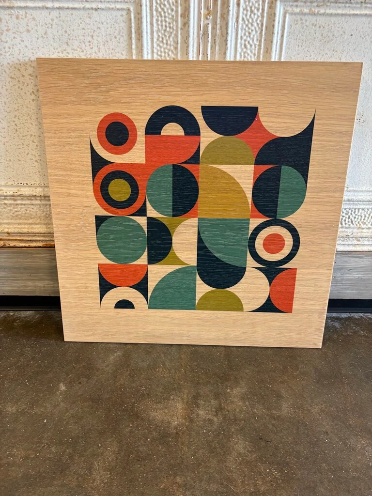 Mid Century Style Silk Screen Wall Art 23.75 X 23.75