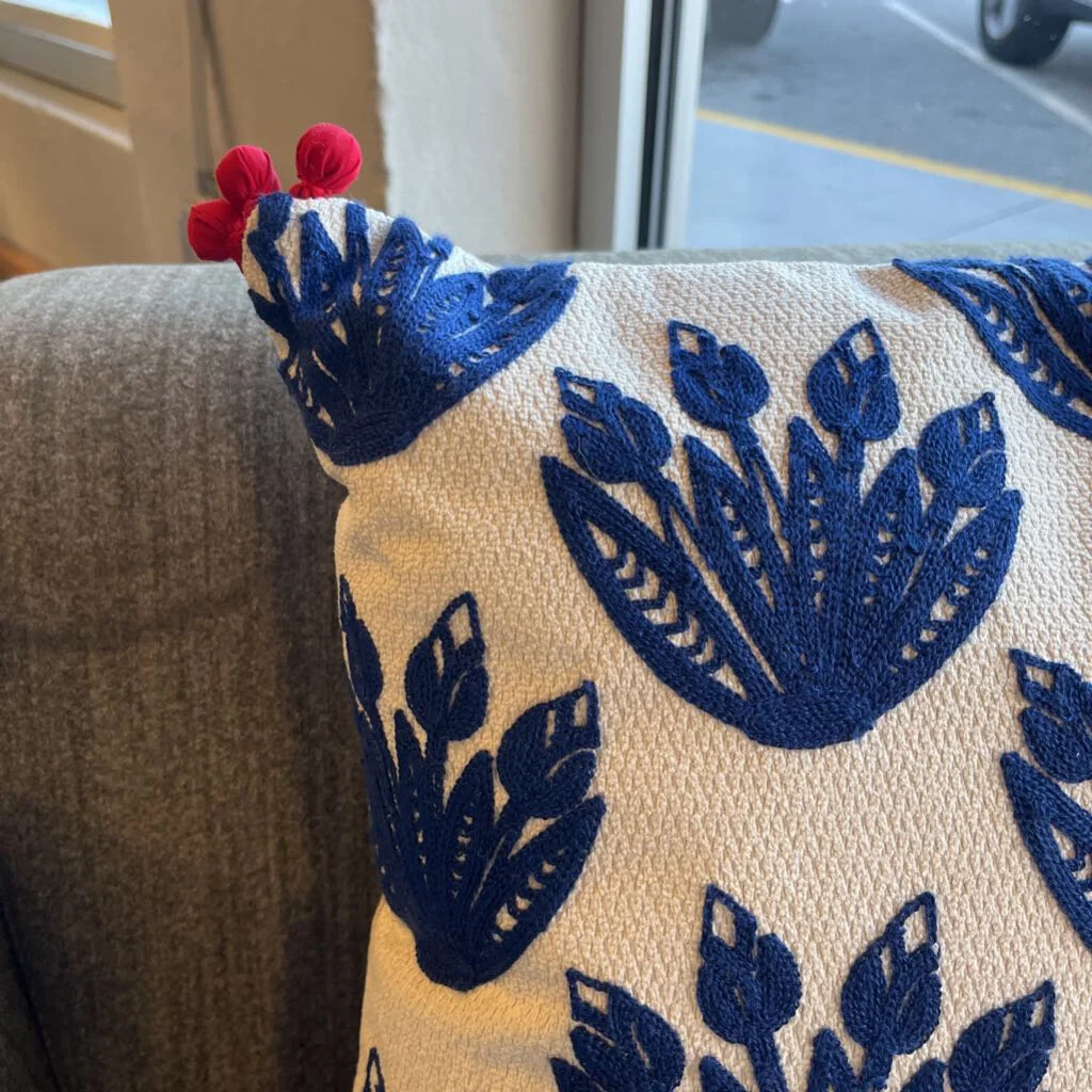 Nanette Crewel PomPom Pillow - Image 2