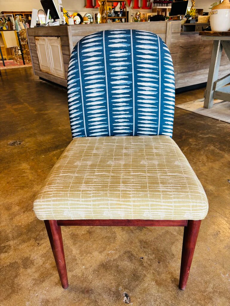 Navy & Green Upholstered Chair